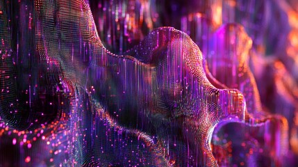 Poster - Vibrant Abstract Background of Interlocking Data Streams in Motion