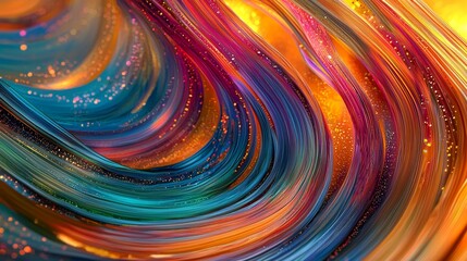 Poster - Vibrant Interlocking Colors and Data Streams in Abstract Background Design