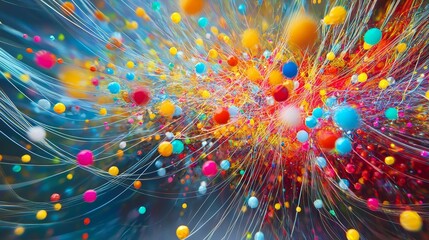 Poster - Vivid Explosion of Colors Intertwining in Dynamic Abstract Concept