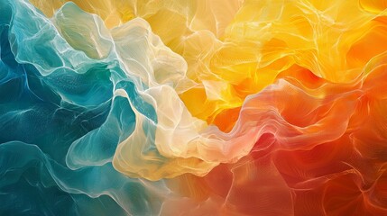 Poster - Abstract Flowing Shapes with Dynamic Colors Resembling Data Visualization