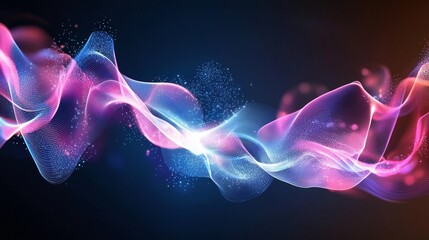 Poster - Abstract Flowing Shapes in Vibrant Colors Representing Current Data Trends
