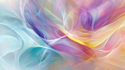 Poster - Vibrant Abstract Flowing Shapes with Dreamy Colors and Soft Textures