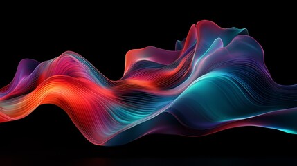 Poster - Ethereal Wave of Color Brushing Across Dark Background in Artistic Display