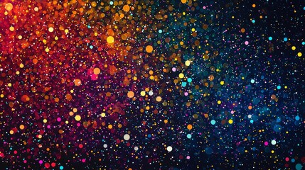 Poster - Dots Connected in a Colorful Digital Constellation of Vibrant Lights