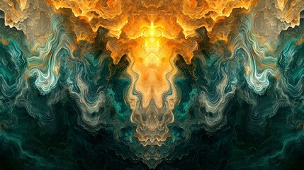 Poster - Vibrant Fractal Design Expanding in All Directions with Dynamic Patterns
