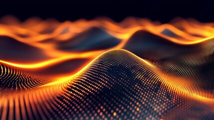 Poster - Elegant Lines and 3D Waves with Illuminated Perspective
