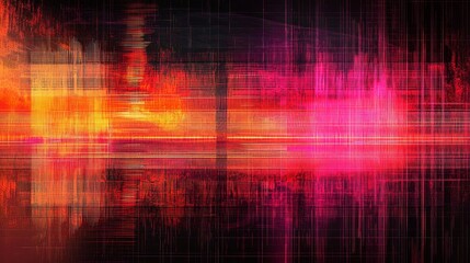 Poster - Abstract Digital Canvas with Fading Lines Connecting in Bright Colors