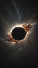 Wall Mural - total eclipse of the sun illuminating the milky way galaxy