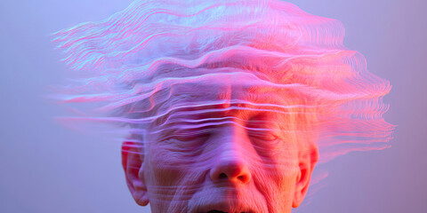 Poster - Digital Overlay on Elderly Face