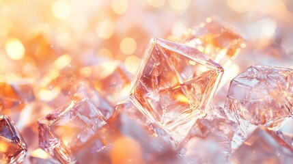 Poster - Digital Ice Crystals Shimmering in a Ethereal Floating Environment