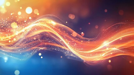 Poster - Abstract Flowing Currents with Soft Curves and Vibrant Electric Colors