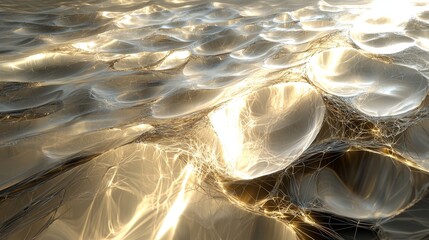 Poster - Fractured Light Spreading Across Crystalline Surface with Abstract Texture