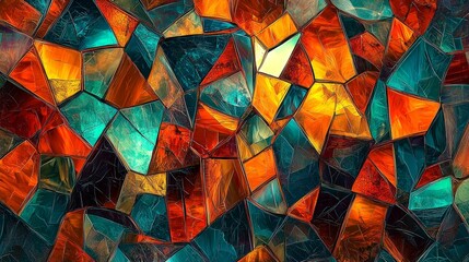 Poster - Luminous Geometric Art Breaking Into Vibrant Shards of Colorful Patterns