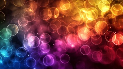 Poster - Harmonious Circles of Light Creating an Abstract Background of Colors