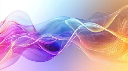 Poster - Translucent Waves of Light Merging in Layers of Colorful Fluid Motion