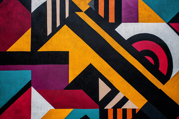 Poster - geometric shapes and patterns in bold, contrasting colors