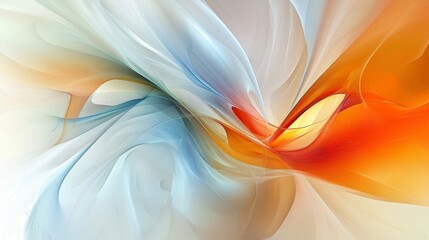 Poster - Abstract Narrative Threads of Glowing Colors Merging in Soft Fluid Patterns