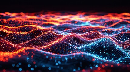 Poster - Gentle Light Moving Across Ocean Waves in Vibrant Colors