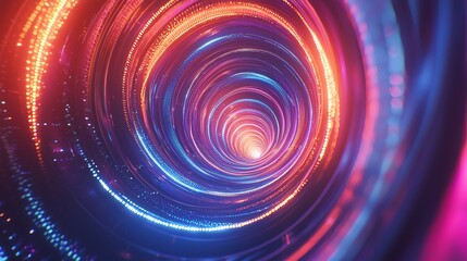 Poster - Intertwining Spirals of Light in Radiant Colors of Blue and Pink