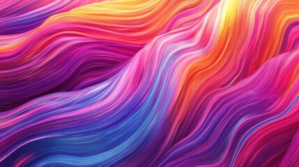 Poster - Vibrant Streams of Colorful Data Flowing Seamlessly in Abstract Waves