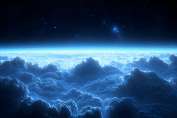 Wall Mural - Alien planet cloudscape, cosmic view