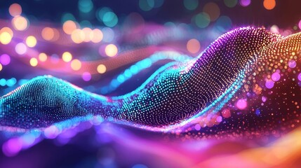 Poster - Waves of Luminous Color Crashing Like the Ocean in Abstract Background