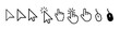 © Sadjad Studio - Cursor icons set in hand, arrow forms, mouse click cursor set, arrow and hand pointer