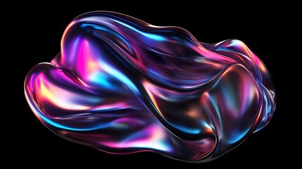 Poster - Abstract Colorful Waveform: Digital Art