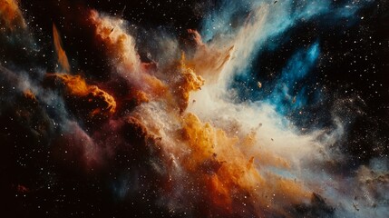 Wall Mural - nebulae, stars, and cosmic dust combine to create a vibrant and awe-inspiring scene in the vast expa