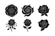 © Design Wave Ai - Rose flower silhouette bundle on white background