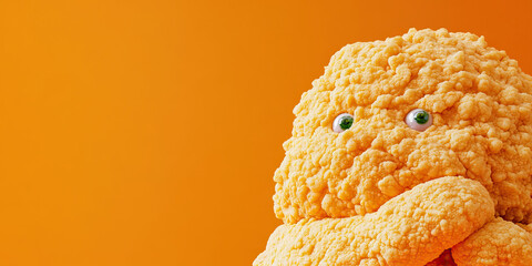 Poster - orange textured object with green eyes