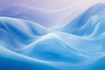 Poster - A simple wave pattern in shades of blue and white, with a smooth gradient background