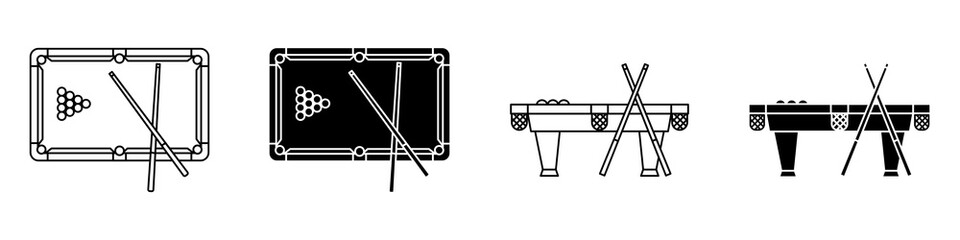 Wall Mural - pool table icons vectors for apps and web.