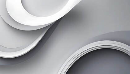 Poster - Abstract Grey and White Curving Forms Design