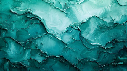 Poster - Teal abstract art, fluid texture, background design, calming vibe