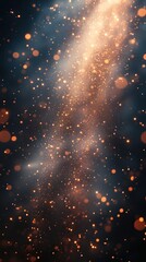 Poster - Glowing particles cascade through dark expanse mesmerizing light show