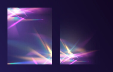 Wall Mural - crystal rays of light, prism refraction, lens flare, crystal glass reflection effect. prism vector, 