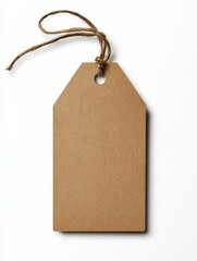 brown paper tag on a white background - generative ai