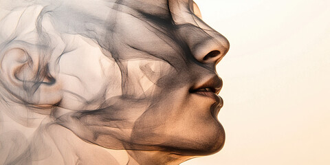 Poster - Profile Portrait with Translucent Overlay