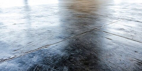 Sticker - Polished concrete floor, indoor, light reflection, industrial background, design texture