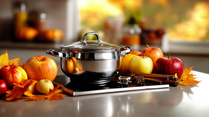 Poster -  cozy fall kitchen with apple cider