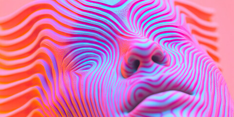 Poster - digital render of face with swirling lines