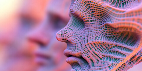 Poster - Three-Dimensional Model of a Face with Lattice Texture