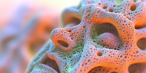 Poster - Digital Render of Porous Structure with Facial Features