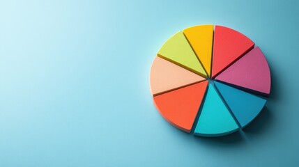 Poster - A colorful pie chart illustrating cost allocation, pastel blue background.