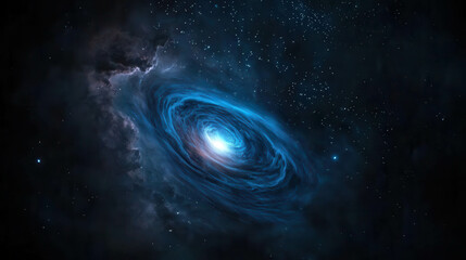 Wall Mural - Ethereal View of Black Hole Pulling in Cosmic Field and Surrounding Stars in Deep Space