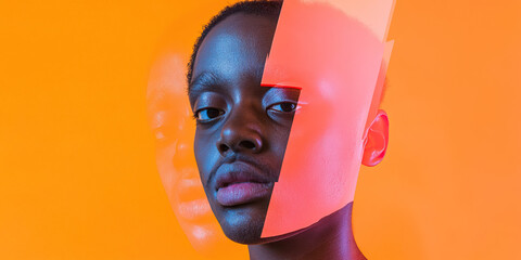 Poster - Portrait of a Person with Overlay Graphic