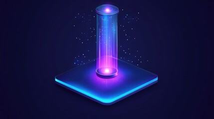 Poster - A financial forecasting chart on a tablet, futuristic dark blue background.