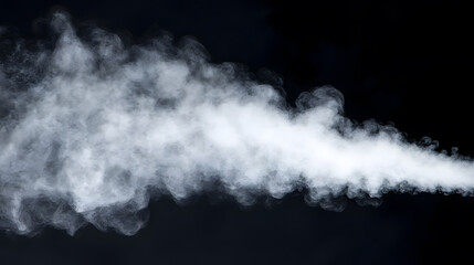 Poster - A swirling cloud of white smoke against a dark background, creating a dramatic visual effect with soft edges and varied density