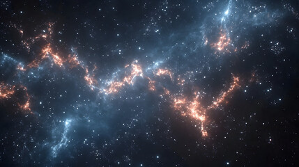Poster - A mesmerizing cosmic scene filled with twinkling stars and glowing nebulae, showcasing the beauty of the universe